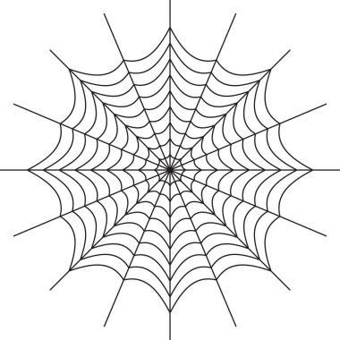 Örümcek örümcek ağı. Cadılar Bayramı tasarım unsuru. Düz vektör illüstrasyonu.