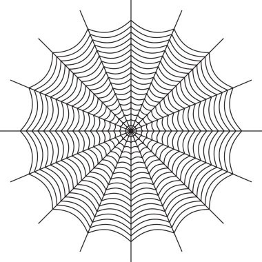 Örümcek örümcek ağı. Cadılar Bayramı tasarım unsuru. Düz vektör illüstrasyonu.