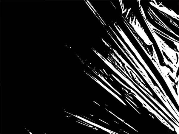 Black White Stretched Plastic Film Urban Grunge Background Cellophane Film — 图库矢量图片