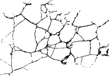 Duvarda çatlak var. Kırık alçı ya da cam. Çatlak beton yol. Kurumuş toprak. Grunge vektör arkaplanı.