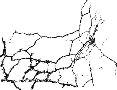 Duvarda çatlak var. Kırık alçı ya da cam. Çatlak beton yol. Kurumuş toprak. Grunge vektör arkaplanı.