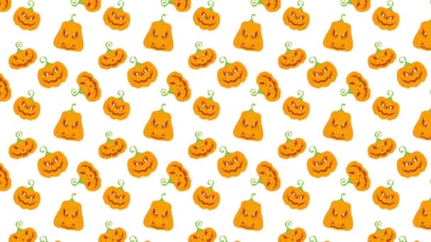 Orange Pumpa Halloween Sömlös Loop Animerade Mönster Sociala Medier Video — Stockvideo