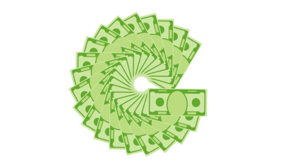 Money Animated Video Element Fan Money Opens Closes Money Animation — Stock Video