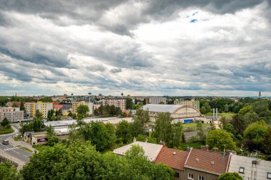 Çek Cumhuriyeti 'nin Olomouc kentinin panoraması kuş bakışı.