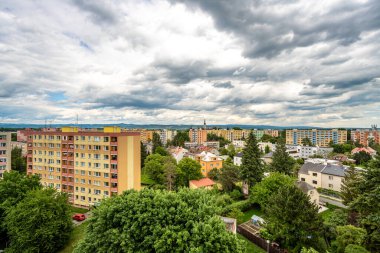 Çek Cumhuriyeti 'nin Olomouc kentinin panoraması kuş bakışı.