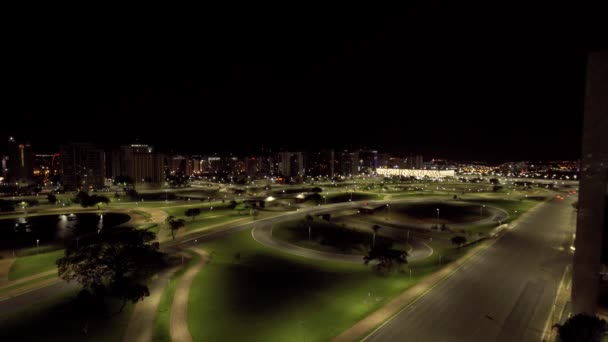 Capital Brasil Brasilia Por Noche — Vídeos de Stock