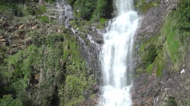 Ett Naturligt Vattenfall Regnskogarna Sydamerika — Stockvideo