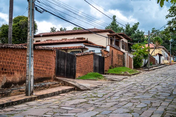 Case Colorate Sulla Strada Diamantina Brasile Sud America — Foto Stock