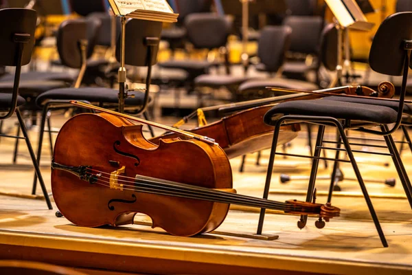 Cello Stage Philharmonic Concert — Fotografia de Stock