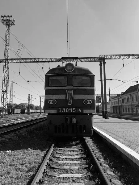 Старый Поезд Украинской Железной Дороги — стоковое фото