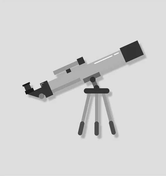 フラットデザイン望遠鏡黒と白 — ストック写真