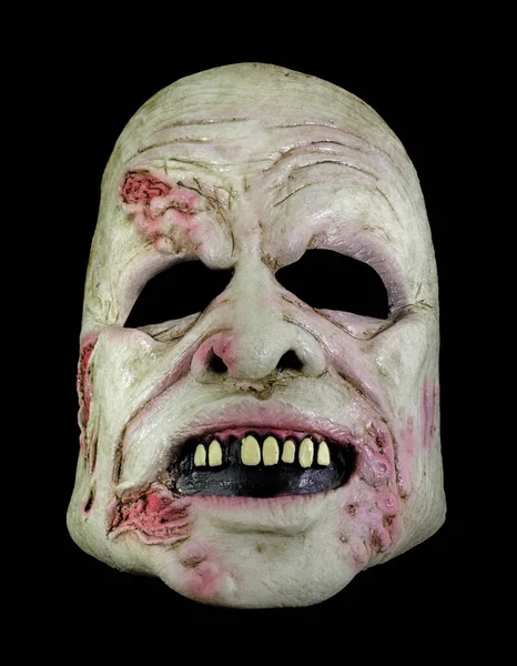 Köttig Zombie Mask Isolerad Mot Svart Bakgrund — Stockfoto
