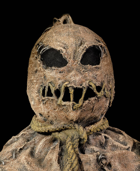 Adult Scarecrow Mask Isolated Against Black Background