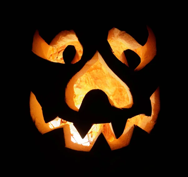 Halloween Jack Lantern Pumpa Glöd Mörkret — Stockfoto