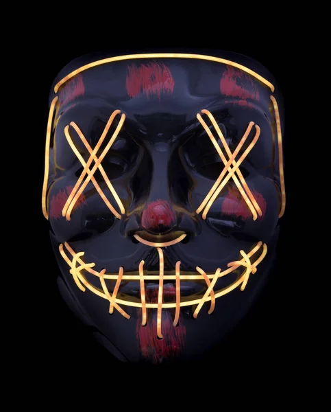 Işıklandırılmış LED Yüz Maskesi Siyah Arkaplanda İzole Edildi