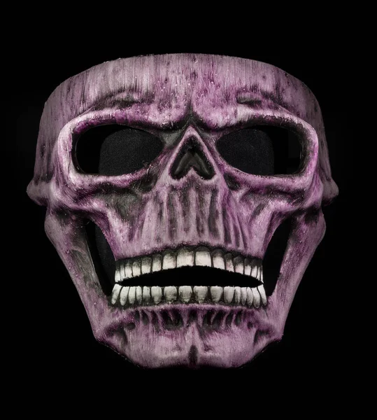Pink Skull Mask Isolerad Mot Svart Bakgrund — Stockfoto
