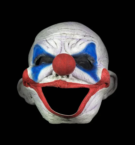 Maschera Clown Senza Cinese Isolata Sullo Sfondo Nero — Foto Stock