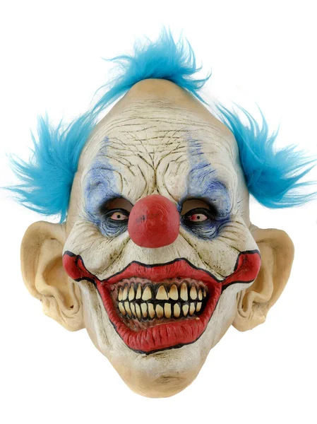 Creepy Clown Latex Mask Isolated White Background — Fotografia de Stock