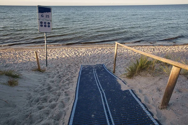 Beach Crossing Baltic Sea View Sea Crossing Dunes Zingst — Stock Photo, Image