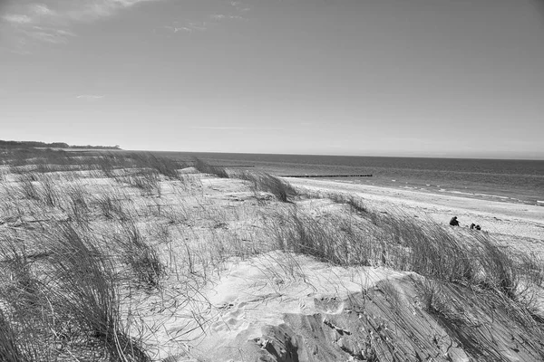 Hög Sanddyn Pilen Utsiktspunkt Nationalparken Strand Östersjön Himmel Och Hav — Stockfoto