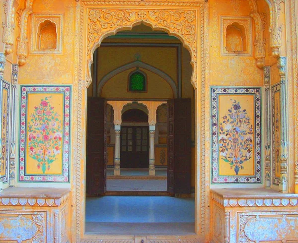 Взгляд Архитектурных Проектов Дворца Нахаргарх Джайпур — стоковое фото