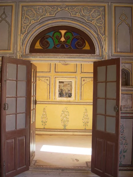 Vista Los Diseños Arquitectónicos Del Palacio Nahargarh Jaipur — Foto de Stock