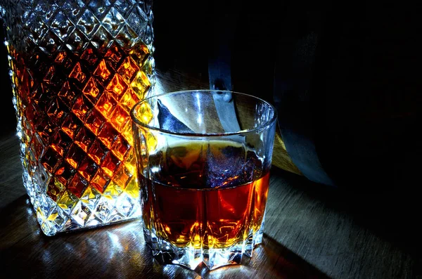 Glass Decanter Glass Backlight — Stock Photo, Image