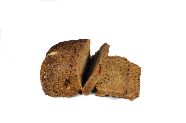 Čerstvý Žitný Chléb Izolované Bílém Pozadí — Stock fotografie