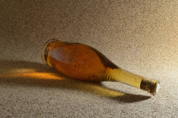 Bottle Homemade Wine Cork Background — Stock Photo, Image