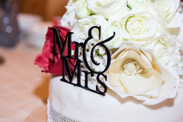 Mrs Bruidstaart Het Huwelijksfeest — Stockfoto