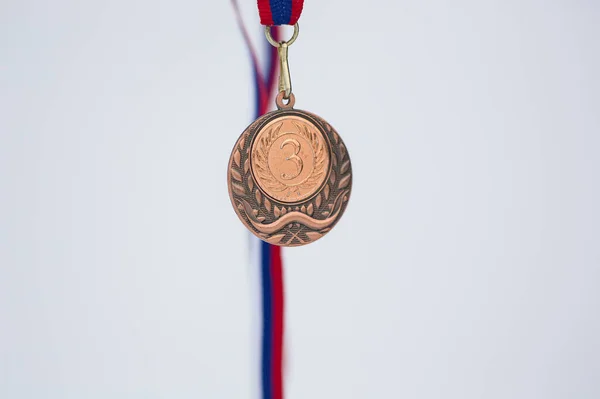 Médaille Bronze Dans Neige — Photo