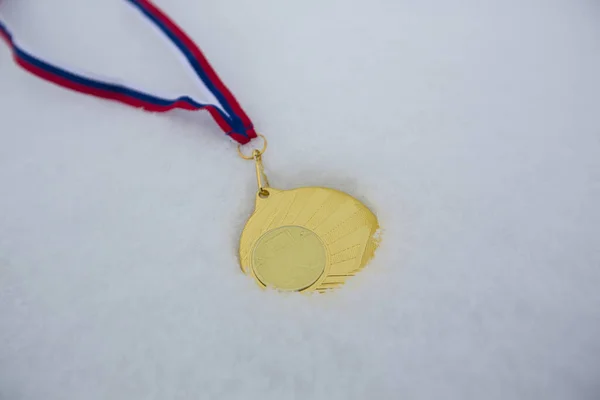 Gouden Medaille Sneeuw Voor Winnaars Ijshockey — Stockfoto