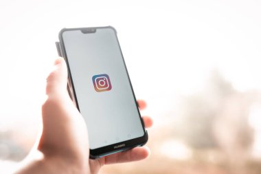 New York, ABD, 1. HUAweI ekranında Instagram uygulama ikonu. 2021. Instagram simgesi. Instagram uygulaması. Instagram Sosyal medya ağı. Sosyal ortam simgesi