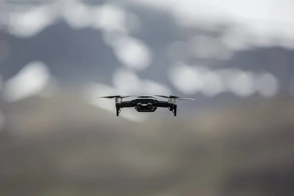 Disparo Grabación Aviones Tripulados Con Montañas Hielo Nieve Fondo Aviones — Foto de Stock