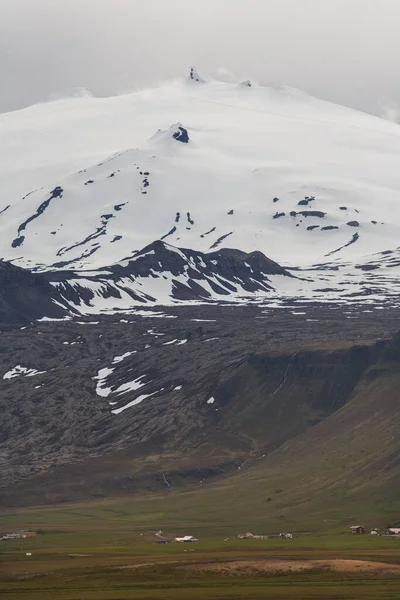 Hideg Láva Havazással Izlandon Izlandi Textúrák Vulkánláva — Stock Fotó