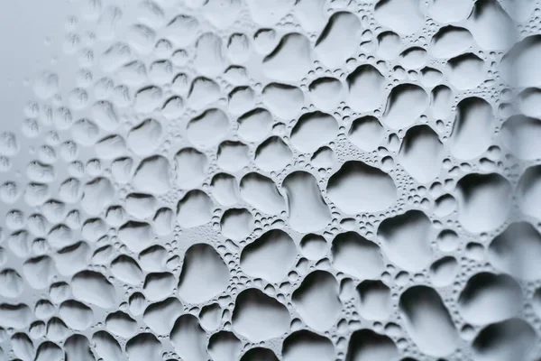 Gotas Agua Sobre Textura Fondo Blanco Vidrio Fondo Cubierto Con — Foto de Stock