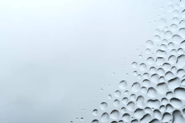Gotas Agua Sobre Textura Fondo Blanco Vidrio Fondo Cubierto Con — Foto de Stock