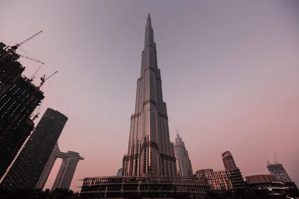 Burj Dubaj Centrum Handlowe Okolice Miasto Okryte Światłem Turyści Zabytki — Zdjęcie stockowe