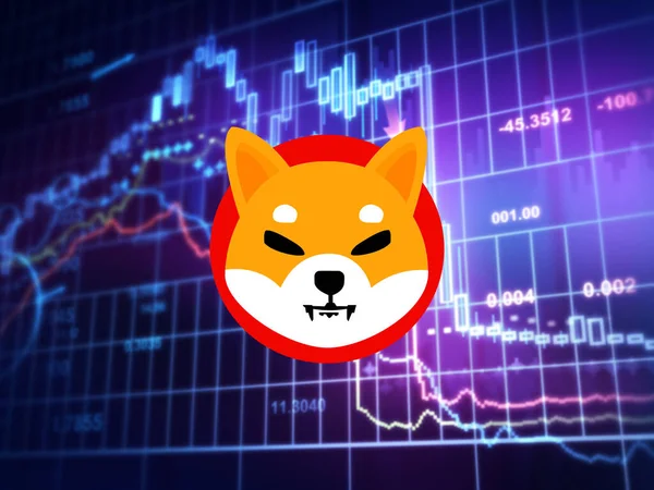 Shiba Inu Shib Cryptocurrency Símbolo Ilustración Gráfica Con Peer Peer —  Fotos de Stock