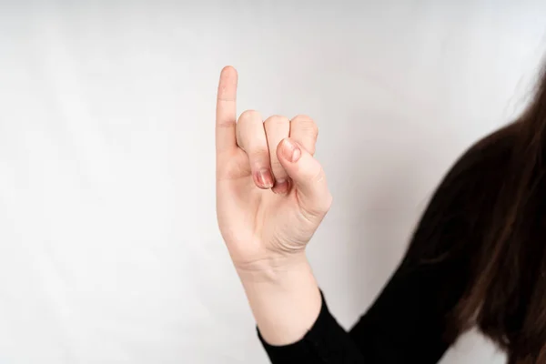 Brief Static Hand Gestures Voor Amerikaanse Gebarentaal Brieven Handtekens Van — Stockfoto