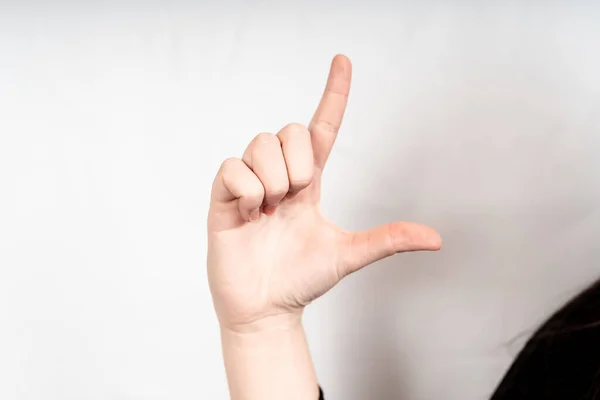 Letter Static Hand Gestures American Sign Language Letters Handtecknen Asl — Stockfoto