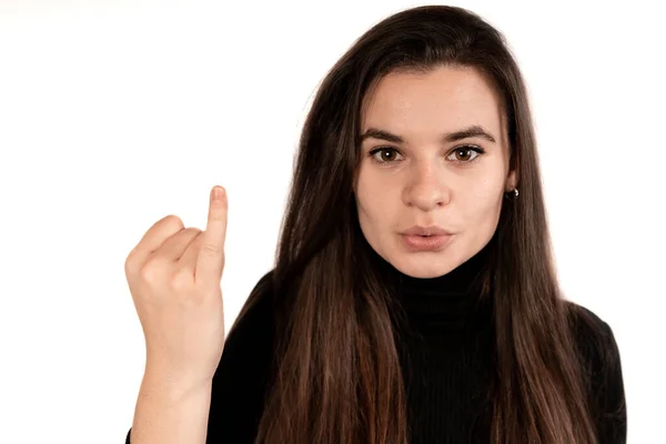 Tunn Gest Teckenspråk Teckenspråk Ett Visuellt Sätt Att Kommunicera Med — Stockfoto
