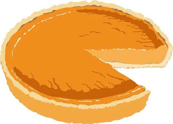 하얀 배경에 있는 오렌지 호박 파이의 삽화. 할로윈 축하를 위한 Vector image for 할로윈 축하용 영상, 사용 할 준비됐다 , eps. 당신의 디자인을 위해 — 스톡 벡터