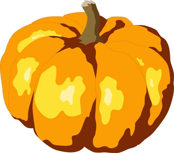 Illustrazione di una zucca arancione su sfondo bianco. Immagine vettoriale per la celebrazione di Halloween, pronto all'uso, eps. Per il tuo design — Vettoriale Stock