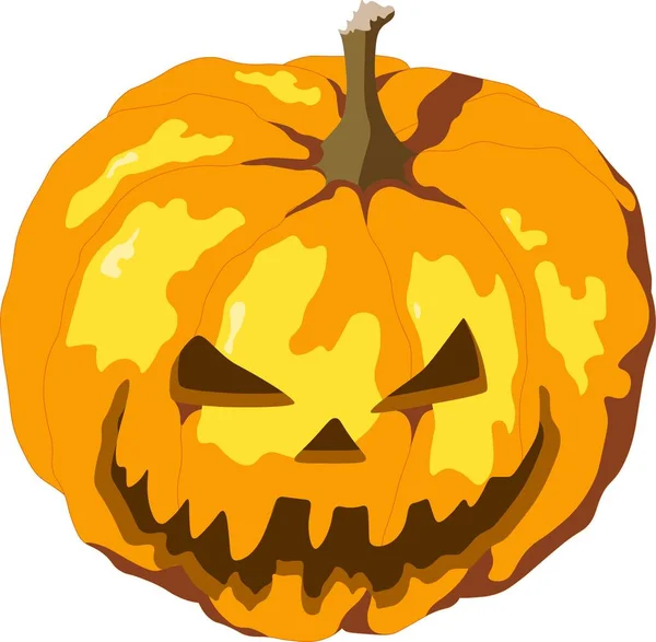 Ilustração da abóbora de Jack em um fundo branco, lanterna de Jack. Imagem vetorial para a celebração de Halloween, pronto para usar, eps. Para o seu design —  Vetores de Stock