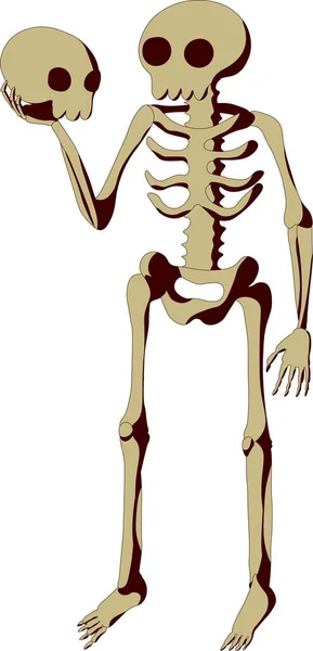 Illustration eines Skeletts auf weißem Hintergrund. Vektor-Bild für die Halloween-Feier, gebrauchsfertig, eps. Für Ihr Design — Stockvektor