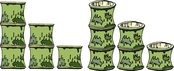 Beyaz arka planda bambu bardakları tasviri. Bambu, doğal ev ve yabani bitkiler, bambu bardaklar, kullanıma hazır. Tasarımın için.