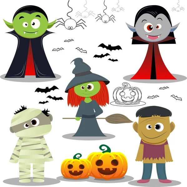 Fanny Halloween Personages 2022 — Stockvector