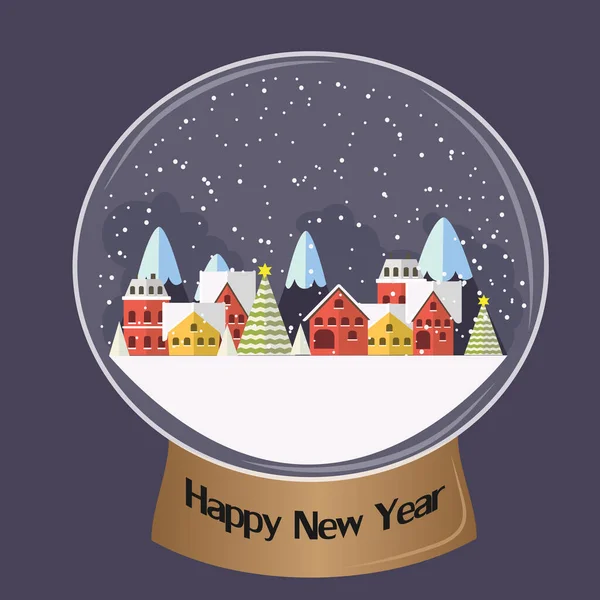 New Year Glass Ball — Stock Vector