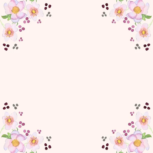 Watercolor Vector Card Background Flowers — ストックベクタ